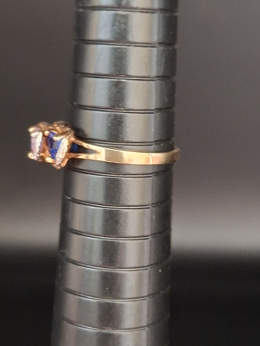 Three-Heart Multi-Gemstone Ring in 10K Gold - Picture 6 of 6